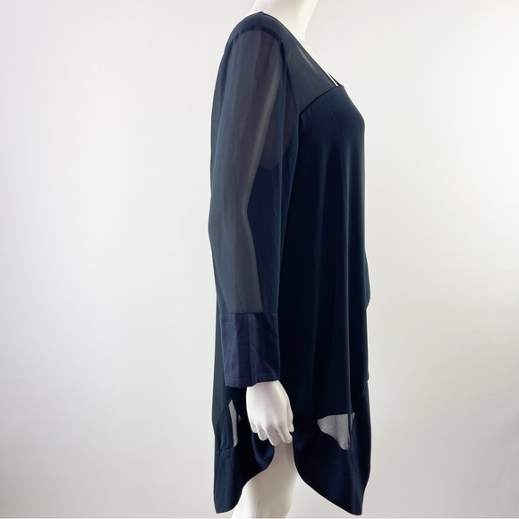 Soft Surroundings Women's Navy Blue Asymmetrical Lagenlook Tunic Top Size M - Picture 5 of 8